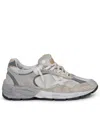 GOLDEN GOOSE GOLDEN GOOSE DAD STAR WHITE AND GREY COWHIDE BLEND SNEAKERS