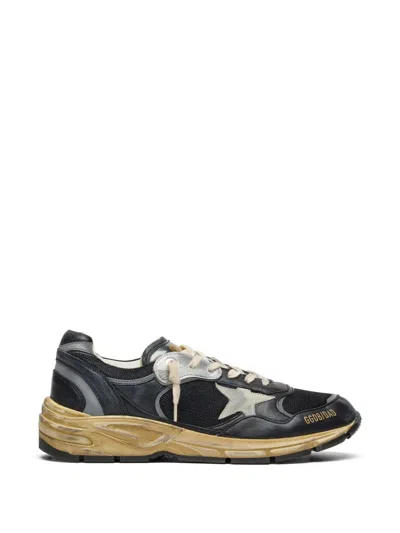 Golden Goose Dad-star In Black And Silver Mesh And Nappa With Ice-gray Star Sneakers