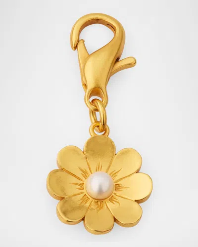 Golden Goose Daisy Pearl-embellished Bag Charm In Gold