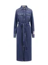 Golden Goose Chemisier Midi Dress With Classic Collar And Belted Waist In Black