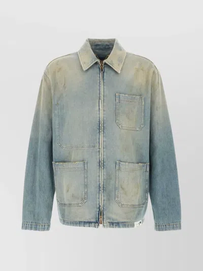 Golden Goose Dani Jacket With Long Sleeves And Front Pockets In Blue