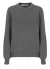 Golden Goose Cotton Blend Crewneck Sweater With Ribbed Detailing