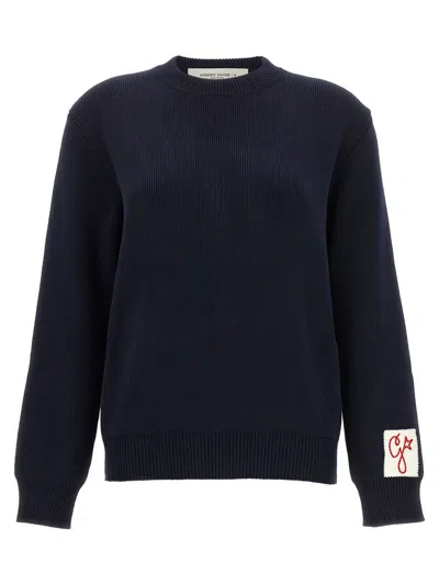 Golden Goose Ribbed Knit Sweater With Cropped Fit In Black