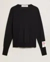 Golden Goose Dark Blue Crewneck Merino Wool Sweater In Dark Blue