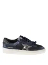Golden Goose Stardan Suede Leather And Mesh Upper Leather Toe Tongue Heel And Star Sneakers Blue In Blue