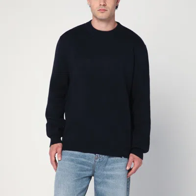 Golden Goose Dark Blue Sweater In Cotton Blend In Black