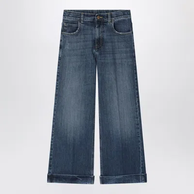 GOLDEN GOOSE DARK BLUE WASHED-OUT JEANS
