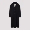Golden Goose Heraldic Buttons Single-breasted Cocoon Coat In Black