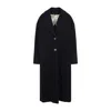 Golden Goose Heraldic Buttons Single-breasted Cocoon Coat In Black