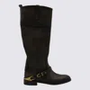 Golden Goose Charlie Distressed Leather Upper With Accessories Boots Brown In Animal Print