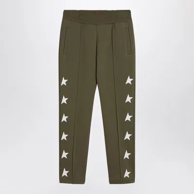 Golden Goose Kids' Dark Green Jogging Trousers With Stars
