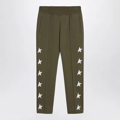 Golden Goose Dark Green Jogging Trousers With Stars