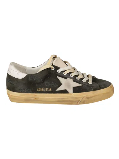 Golden Goose High Foxing Vce Sole Super Star Sne In Dark Green/ice/white