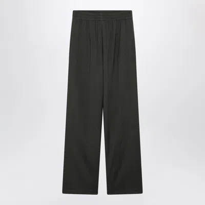 Golden Goose Dark Green Wool-blend Trousers In White