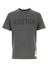 Golden Goose Anthracite Grey Vintage-effect T-shirt Men In Gray