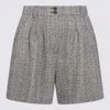 Golden Goose Womens Ecru Brown Shorts In Herringbone Wool In Midnight/ecru