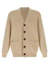 Golden Goose Beige Darryl Textured Cardigan Sweater In Nude