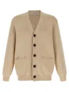 Golden Goose Beige Darryl Textured Cardigan Sweater In Nude