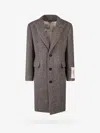 Golden Goose Herringbone Pattern Single-breasted Coat In Gray