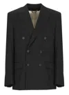 Golden Goose Black Wool Double-breasted Jacket In Black
