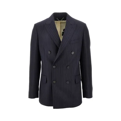 GOLDEN GOOSE 'DAVE' PINSTRIPED DOUBLE-BREASTED JACKET