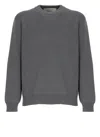 Golden Goose Grey Crewneck Sweater With Maxi Logo Lettering On The Rear In Gray