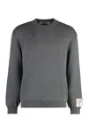 Golden Goose Grey Crewneck Sweater With Maxi Logo Lettering On The Rear In Grey