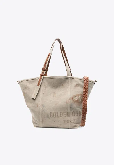 Golden Goose Db 24/7 Distressed Tote Bag In Sand
