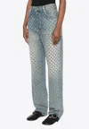 Golden Goose Db All-over Eyelets Faded Jeans In Blue