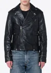 Golden Goose Db Golden Leather Biker Jacket In Black