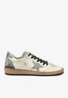 Golden Goose Db Ball Star Distressed Leather Low-top Sneakers In White