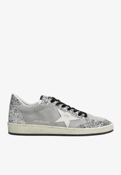Golden Goose Db Ball Star Glittered Sneakers In Gray