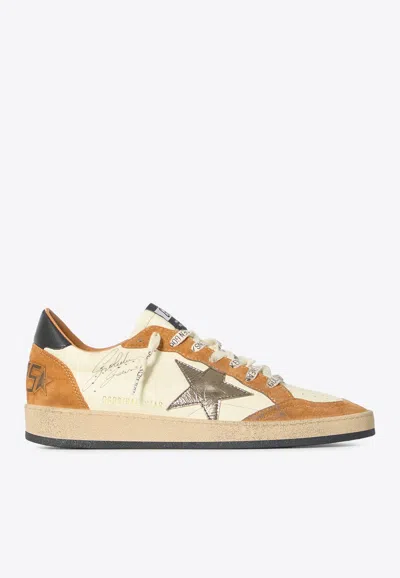 Golden Goose Db Ball Star Leather And Suede Low-top Sneakers In Brown