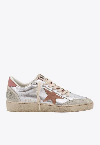 Golden Goose Db Ball Star Leather Low-top Sneakers In Silver
