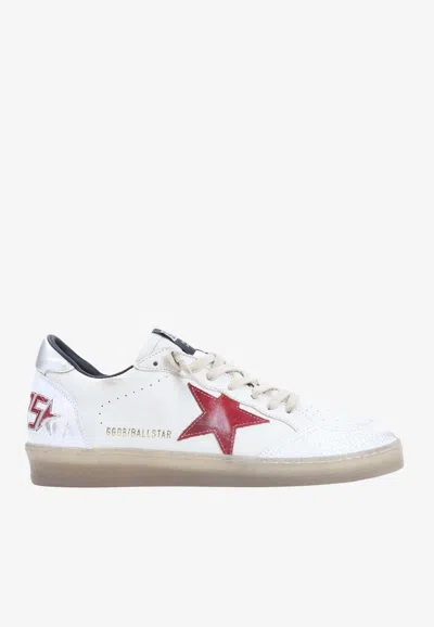Golden Goose Db Ball Star Leather Sneakers In White