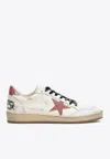 GOLDEN GOOSE DB BALL STAR LOW-TOP SNEAKERS WITH GLITTERED STAR