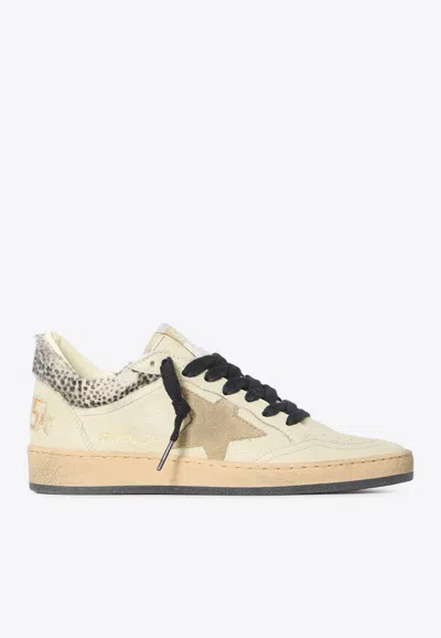 Golden Goose Db Ball Star Low-top Sneakers With Animal Print Heel In Neutral