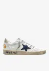 Golden Goose Db Ballstar Distressed Leather Sneakers In White