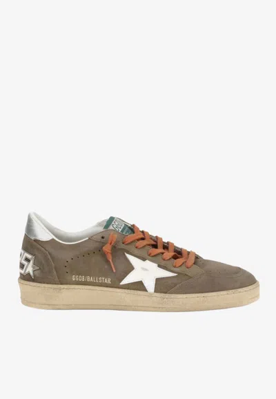 Golden Goose Db Ballstar Suede Low-top Sneakers In Brown