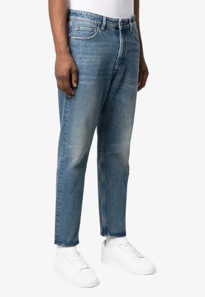 Golden Goose Db Basic Washed Slim Jeans In Blue