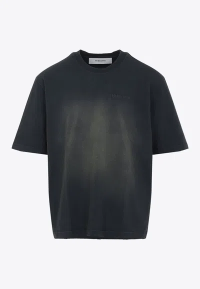Golden Goose Db Bleached Washed Logo T-shirt In Black
