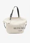 Golden Goose Db Canvas Logo Print Tote Bag In Beige