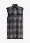 Golden Goose Db Checked Mini Dress In Gray