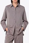 Golden Goose Db Chevron Wool Blend Long-sleeved Shirt In Gray