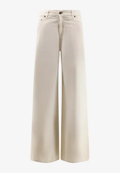 Golden Goose Db Classic Wide-leg Pants In Yellow