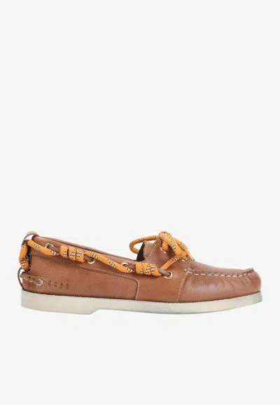 Golden Goose Db Cruise Leather Loafers In Brown
