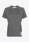 Golden Goose Db Crystal-embellished Crewneck T-shirt In Gray