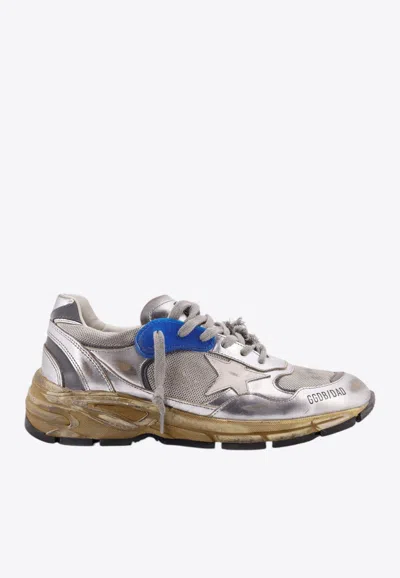 Golden Goose Db Dad-star Mesh And Leather Sneakers In Gray