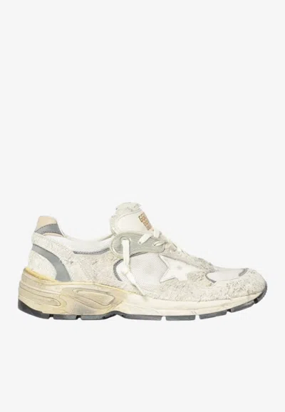 Golden Goose Db Dad-star Vintage Suede And Mesh Sneakers In White