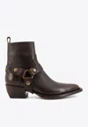 Golden Goose Db Debbie Distressed Leather Ankle Boots In Brown